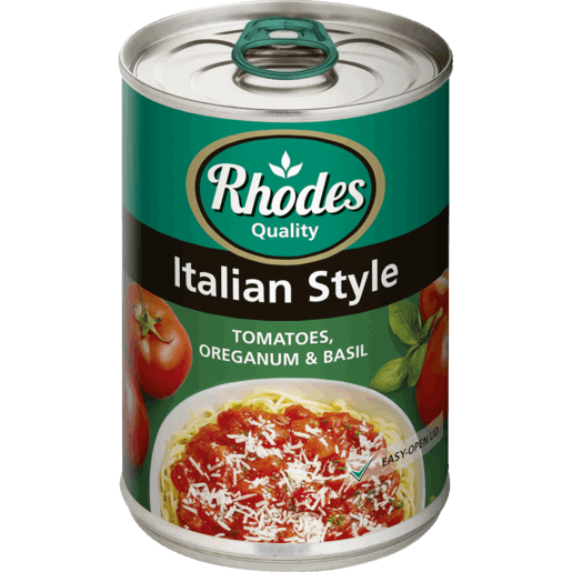 RHODES QUALITY Italian Tomato Origanum & Basil Tinned 410g x 12