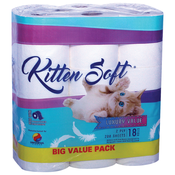 Kitten Soft Toilet Paper 18 Pack 2 Ply