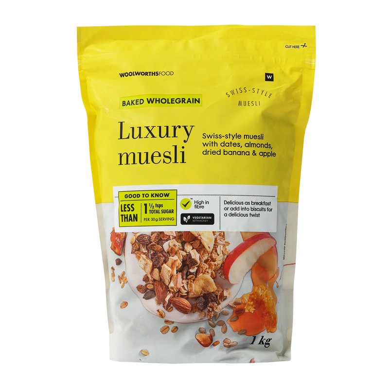 Woolworths Food Muesli Swiss Style with Dates 1 kg